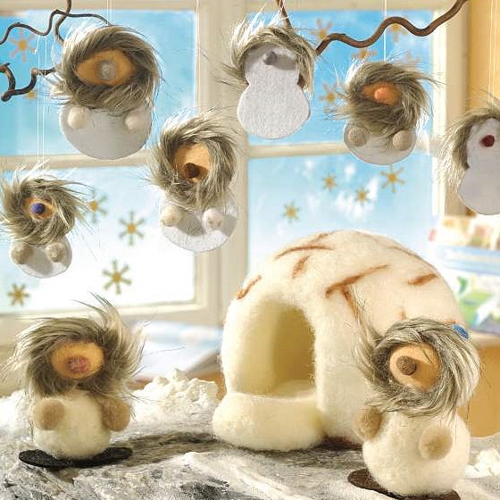 Filzwolle und Stricken