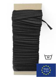 10m - Gummiband flach - Elastisches Band - 7mm - Kochfest für Masken Schwarz Schwarz