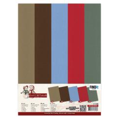 20 Blatt Leinenkarton -  DIN A4 - Amy Design - Snowy Christmas  – 250gr - 