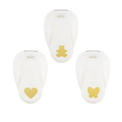 Vaessen Creative Motivstanzer 3er Set Bär Herz Schmetterling 