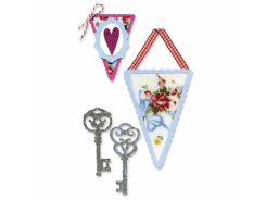 3 Sizzix Stanzer Sizzlits M  Banners & Keys Set 