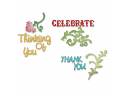 3 Sizzix Stanzer Sizzlits M  Card Phrases Set #1 