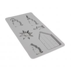 Rayher Silikon Gießform Wichtel, 14,5x26x1cm, 6 Formen, Box 1Stück 