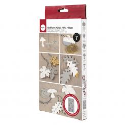 Rayher Silikon Gießform Kürbis, Pilz, Blatt, 14,5x26x1cm, 7 Formen, Box 1Stück 