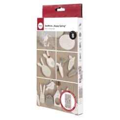 Rayher Silikon Gießform "Happy Spring", 14,5x26x1cm, 8 Formen, Box 1Stück 