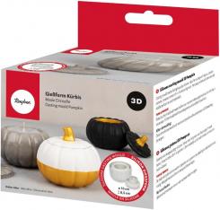 Rayher Silikon Gießform 3D Kürbis, 10cm ø, mit Deckel, Höhe 8,5cm, SB-Box 1Stück 