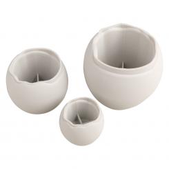 Rayher Silikon Gießformen Set Vasen Wellenrand, 3tlg., 5x4,2cm/7,2x6cm/9,5x7,8cm 
