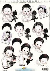 3D Etappen Bogen Moreheads Pierrots mit Kätzchen 