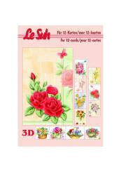 *3D Etappen Buch LeSuh Blumen 12 verschiedene Motive 