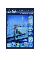 *3D Etappen Buch LeSuh Weihnachten blau 12 verschiedene Motive 