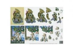 3D Meadow Cottage Bears Teddybären Nr.1 