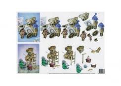 3D Meadow Cottage Bears Teddybären Nr.2 