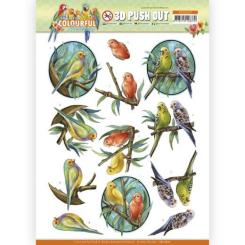3D-Stanzbogen - Amy Design - Colourful Feathers - Sittich 