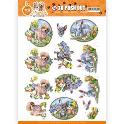 3D-Stanzbogen - Amy Design - Fur Friends - Hunde im Garten 