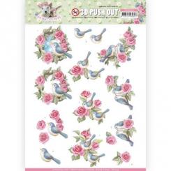 3D-Stanzbogen - Amy Design - Spring is Herel - Vogel und Rosen 