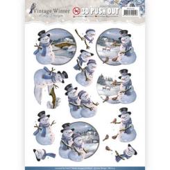 3D-Stanzbogen - Amy Design -Vintage Winter - Schneemann 