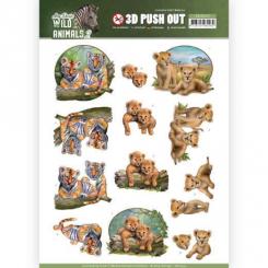 3D-Stanzbogen - Amy Design -Wild Animals 2 - Tiger und Löwen Babys 
