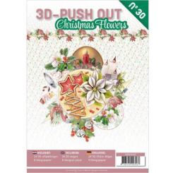 3D Stanzbogen Buch A4 Weihnachtsblumen Nr. 30 - 24 3D Motiv & 8 Hintergrundpapiere 