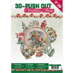 3D Stanzbogen Buch A4 Weihnachtsdorf Nr. 29 - 24 3D Motiv & 8 Hintergrundpapiere 
