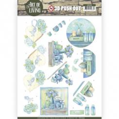 3D-Stanzbogen - Jeaninnes Art - Art of Living - Blauetöne 