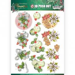 3D-Stanzbogen - Jeaninnes Art - Christmas Flowers - Weihnachts Glocken 