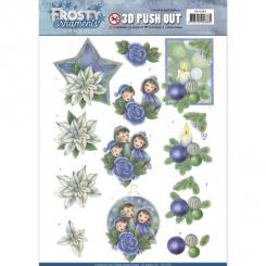 3D-Stanzbogen - Jeaninnes Art - Frosty Ornaments - Blaue Ornamente 