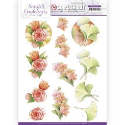 3D-Stanzbogen - Jeaninnes Art - Heartfelt Condolences - Lachsfarbene Blumen 