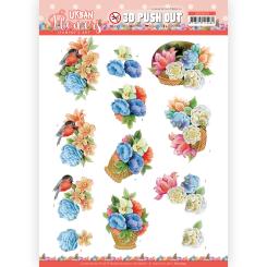3D-Stanzbogen - Jeaninnes Art - Urban Flowers - Blumen im Korb 