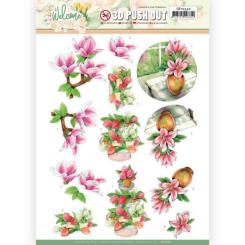 3D-Stanzbogen - Jeaninnes Art - Welcome Spring - Pink Magnolie 