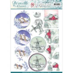 3D-Stanzbogen - Jeaninnes Art - Winter Classics - Weihnachts Landschaft 