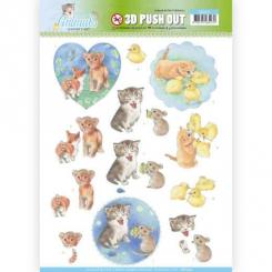 3D-Stanzbogen - Jeaninnes Art - Young Animals - Katzen 