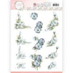 3D-Stanzbogen - Precious Marieke - Flowers in Pastels - True Blue 