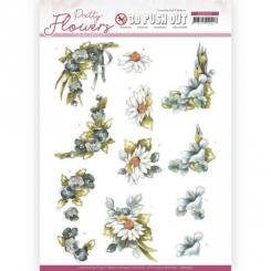 3D-Stanzbogen - Precious Marieke - Pretty Flowers - Blaue Blumen 