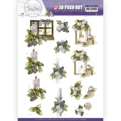 3D-Stanzbogen - Precious Marieke - The Best Christmas Ever - Blaue Schleife und Kerzen 