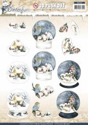 3D-Stanzbogen - Precious Marieke - Winterfun - Schneekugel 