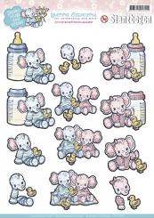 3D Stanzbogen Smiles Hugs and Kisses - Yvonne Creations 