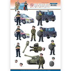 3D-Stanzbogen - Yvonne Creations - Big Guys Professions - Polizei 