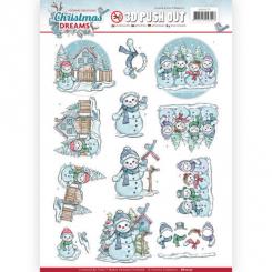 3D-Stanzbogen - Yvonne Creations - Christmas Dreams - Schneemann 