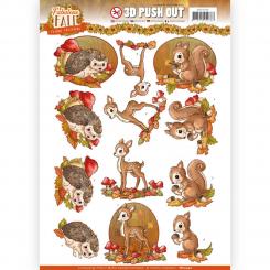 3D-Stanzbogen - Yvonne Creations - Fabulous Fall - Herbst Tiere 