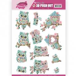 3D-Stanzbogen - Yvonne Creations - Floral Pink - Kitchy Eule 