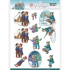 3D-Stanzbogen - Yvonne Creations - Funky Nanna – Nordic Winter - Eisfischen 