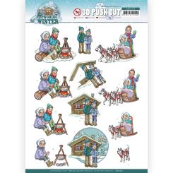 3D-Stanzbogen - Yvonne Creations - Funky Nanna – Nordic Winter - Gemütlich zusammen 