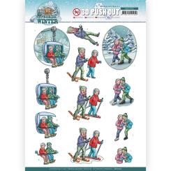 3D-Stanzbogen - Yvonne Creations - Funky Nanna – Nordic Winter - Wintersport 