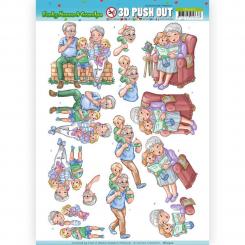 3D-Stanzbogen - Yvonne Creations - Funky Nanna's - Mit Enkelkindern 