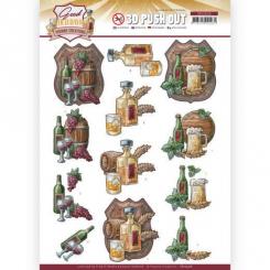3D-Stanzbogen - Yvonne Creations - Good old day's - Whiskey, Bier und Wein 