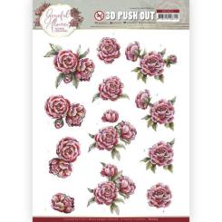 3D-Stanzbogen - Yvonne Creations - Graceful Flowers - Pinke Rose 