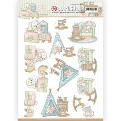 3D-Stanzbogen - Yvonne Creations - Newborn Baby - Schaukelpferd 