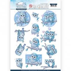 3D-Stanzbogen - Yvonne Creations - Sparkling Winter - Winter Eulen 