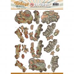3D-Stanzbogen - Yvonne Creations - Vintage Objects -Vintage Autos 