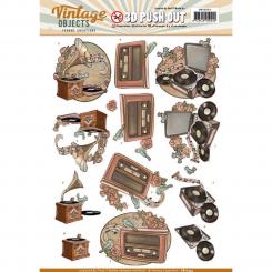 3D-Stanzbogen - Yvonne Creations - Vintage Objects - Vintage Musik 